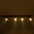 GLOBOSTAR® LEO  Μοντέρνο Φωτιστικό Οροφής με Ντουί 4 x GU10 AC 220-240V IP20 - Μαύρο - Μ100 x Π6 x Υ20cm