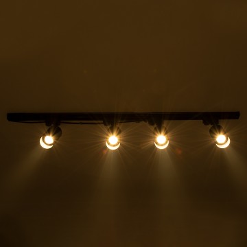 GLOBOSTAR® LEO  Μοντέρνο Φωτιστικό Οροφής με Ντουί 4 x GU10 AC 220-240V IP20 - Μαύρο - Μ100 x Π6 x Υ20cm