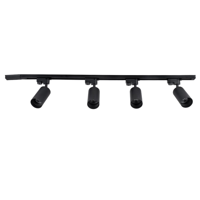 GLOBOSTAR® LEO  Μοντέρνο Φωτιστικό Οροφής με Ντουί 4 x GU10 AC 220-240V IP20 - Μαύρο - Μ100 x Π6 x Υ20cm
