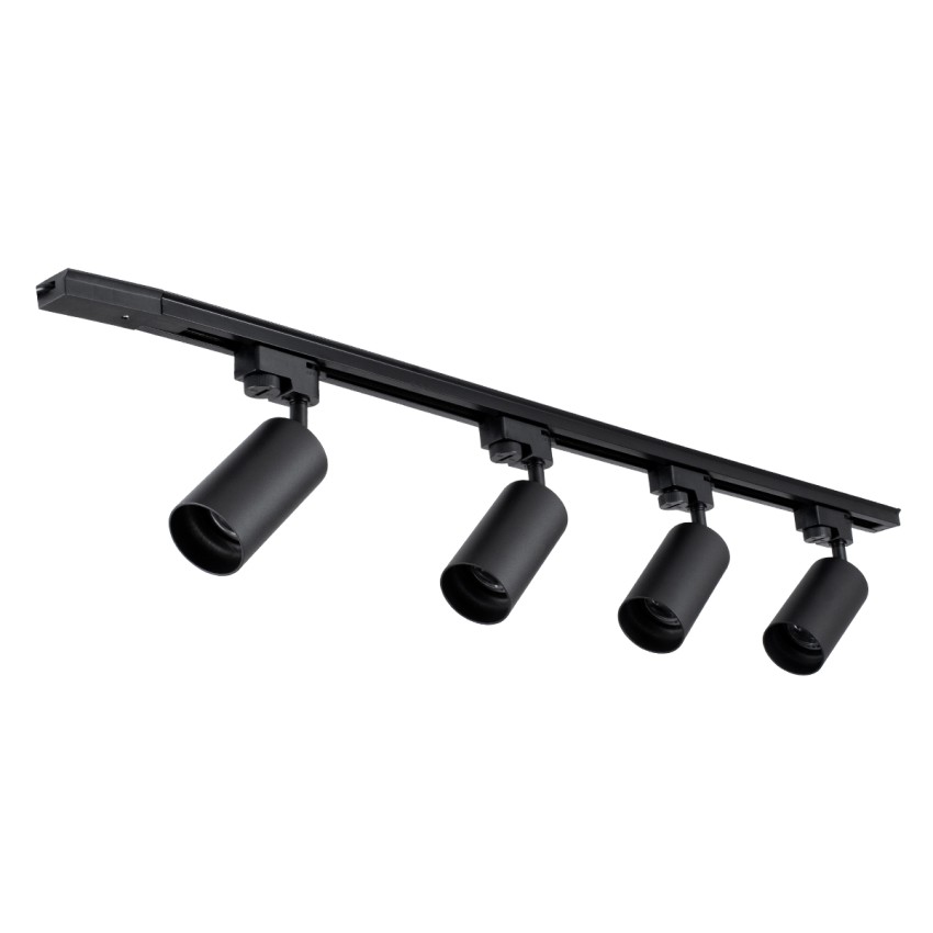 GLOBOSTAR® LEO  Μοντέρνο Φωτιστικό Οροφής με Ντουί 4 x GU10 AC 220-240V IP20 - Μαύρο - Μ100 x Π6 x Υ20cm