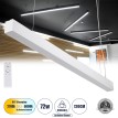 ORION -P Γραμμικό Κρεμαστό Φωτιστικό Linear LED CCT 72W 8600lm 120° AC 220-240V Μ120 x Π5.5 x Υ7cm - Εναλλαγή Φωτισμού μέσω Τηλεχειριστηρίου All In One Ψυχρό 6000k+Φυσικό 4500k+Θερμό 2700k Dimmable - Λευκό