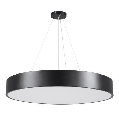 GLOBOSTAR® BURTON  Μοντέρνο Κρεμαστό Φωτιστικό Οροφής LED 75W 8625lm 120° AC 220-240V IP20 Ρυθμιζόμενο Λευκό CCT με Χειριστήριο από 2700K έως 6000K Dimmable - Lumileds SMD Chip - Μαύρο Ματ - Μ60 x Π60 x Υ8cm
