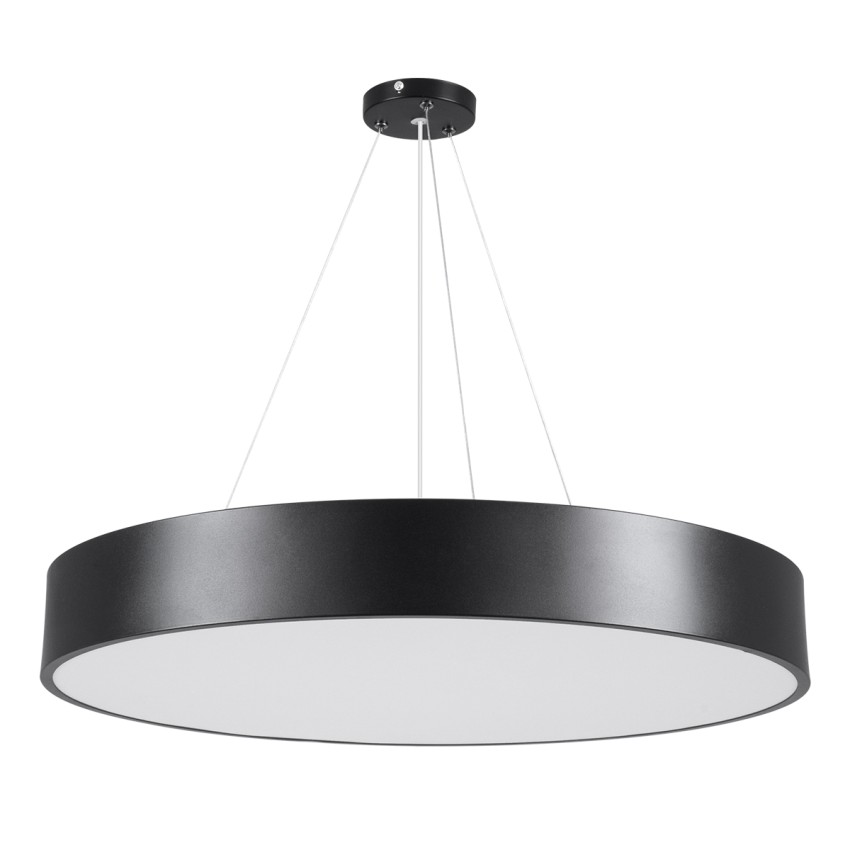 GLOBOSTAR® BURTON  Μοντέρνο Κρεμαστό Φωτιστικό Οροφής LED 75W 8625lm 120° AC 220-240V IP20 Ρυθμιζόμενο Λευκό CCT με Χειριστήριο από 2700K έως 6000K Dimmable - Lumileds SMD Chip - Μαύρο Ματ - Μ60 x Π60 x Υ8cm