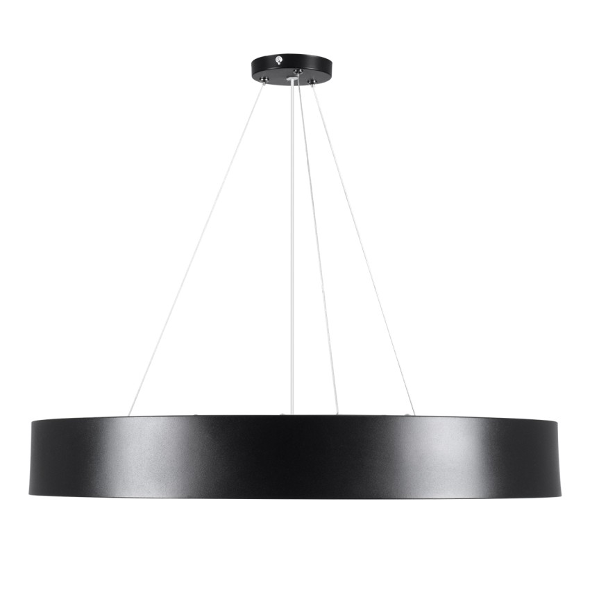 GLOBOSTAR® BURTON  Μοντέρνο Κρεμαστό Φωτιστικό Οροφής LED 75W 8625lm 120° AC 220-240V IP20 Ρυθμιζόμενο Λευκό CCT με Χειριστήριο από 2700K έως 6000K Dimmable - Lumileds SMD Chip - Μαύρο Ματ - Μ60 x Π60 x Υ8cm