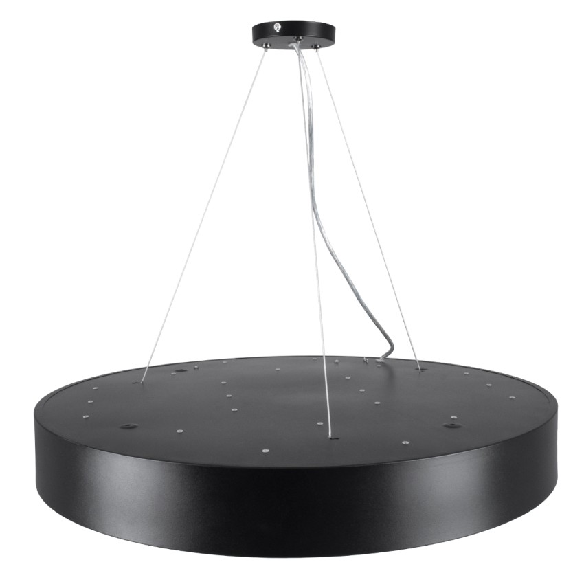 GLOBOSTAR® BURTON  Μοντέρνο Κρεμαστό Φωτιστικό Οροφής LED 75W 8625lm 120° AC 220-240V IP20 Ρυθμιζόμενο Λευκό CCT με Χειριστήριο από 2700K έως 6000K Dimmable - Lumileds SMD Chip - Μαύρο Ματ - Μ60 x Π60 x Υ8cm