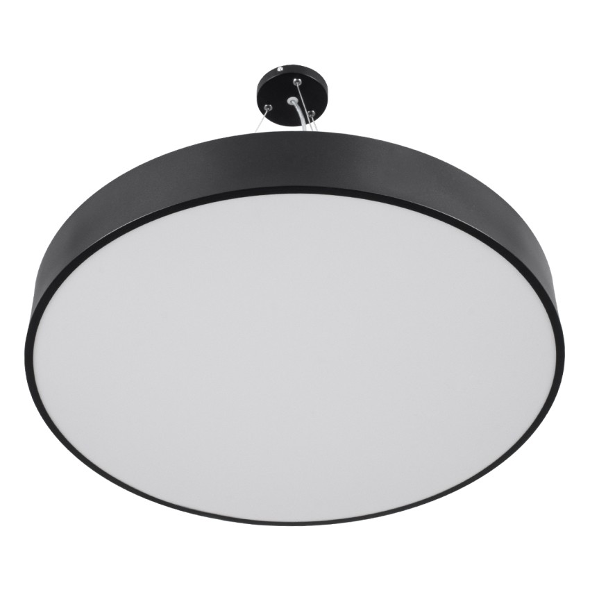 GLOBOSTAR® BURTON  Μοντέρνο Κρεμαστό Φωτιστικό Οροφής LED 75W 8625lm 120° AC 220-240V IP20 Ρυθμιζόμενο Λευκό CCT με Χειριστήριο από 2700K έως 6000K Dimmable - Lumileds SMD Chip - Μαύρο Ματ - Μ60 x Π60 x Υ8cm