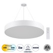 GLOBOSTAR® BURTON  Μοντέρνο Κρεμαστό Φωτιστικό Οροφής LED 75W 8625lm 120° AC 220-240V IP20 Ρυθμιζόμενο Λευκό CCT με Χειριστήριο από 2700K έως 6000K Dimmable - Lumileds SMD Chip - Λευκό Ματ - Μ60 x Π60 x Υ8cm