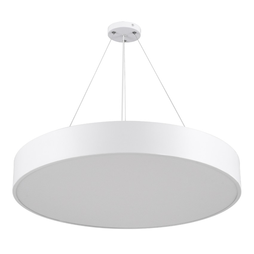 GLOBOSTAR® BURTON  Μοντέρνο Κρεμαστό Φωτιστικό Οροφής LED 75W 8625lm 120° AC 220-240V IP20 Ρυθμιζόμενο Λευκό CCT με Χειριστήριο από 2700K έως 6000K Dimmable - Lumileds SMD Chip - Λευκό Ματ - Μ60 x Π60 x Υ8cm