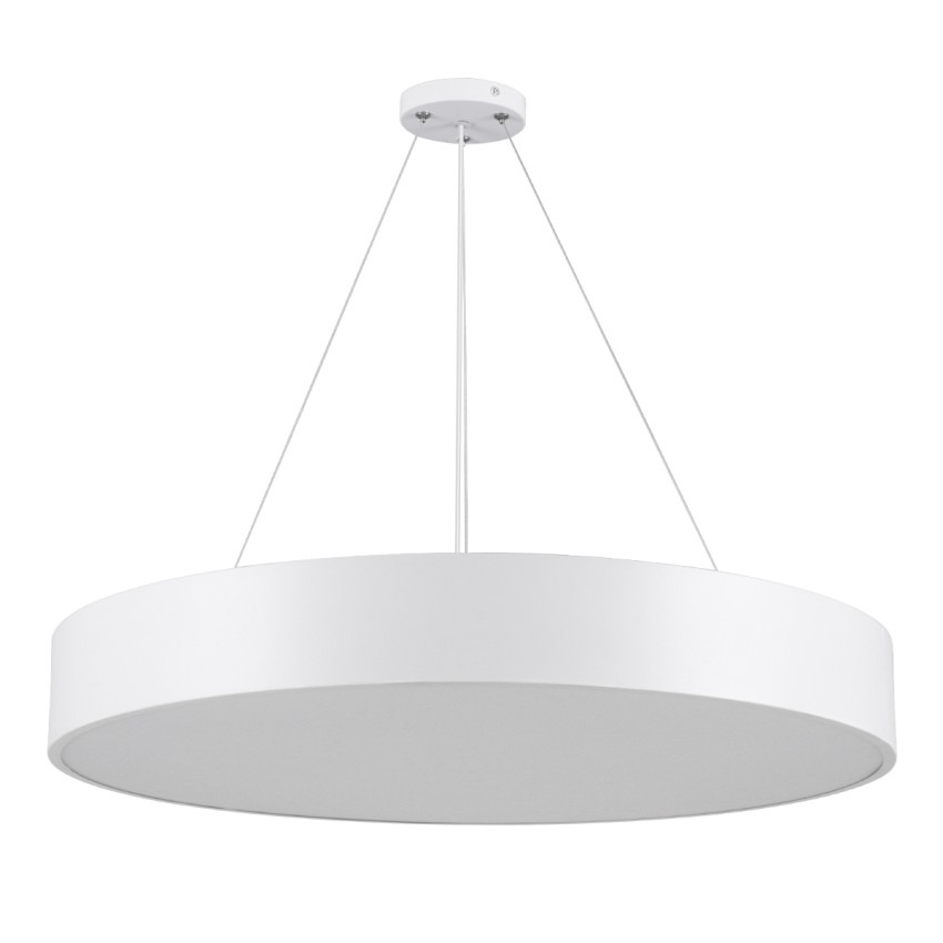 GLOBOSTAR® BURTON  Μοντέρνο Κρεμαστό Φωτιστικό Οροφής LED 75W 8625lm 120° AC 220-240V IP20 Ρυθμιζόμενο Λευκό CCT με Χειριστήριο από 2700K έως 6000K Dimmable - Lumileds SMD Chip - Λευκό Ματ - Μ60 x Π60 x Υ8cm