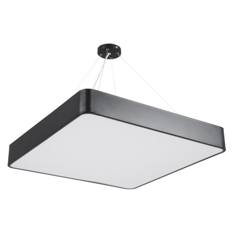 GLOBOSTAR® KAMALA  Μοντέρνο Κρεμαστό Φωτιστικό Οροφής LED 75W 8625lm 120° AC 220-240V IP20 Ρυθμιζόμενο Λευκό CCT με Χειριστήριο από 2700K έως 6000K Dimmable - Lumileds SMD Chip - Μαύρο Ματ - Μ60 x Π60 x Υ8cm