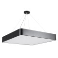 GLOBOSTAR® KAMALA  Μοντέρνο Κρεμαστό Φωτιστικό Οροφής LED 75W 8625lm 120° AC 220-240V IP20 Ρυθμιζόμενο Λευκό CCT με Χειριστήριο από 2700K έως 6000K Dimmable - Lumileds SMD Chip - Μαύρο Ματ - Μ60 x Π60 x Υ8cm