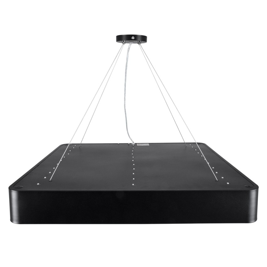 GLOBOSTAR® KAMALA  Μοντέρνο Κρεμαστό Φωτιστικό Οροφής LED 75W 8625lm 120° AC 220-240V IP20 Ρυθμιζόμενο Λευκό CCT με Χειριστήριο από 2700K έως 6000K Dimmable - Lumileds SMD Chip - Μαύρο Ματ - Μ60 x Π60 x Υ8cm
