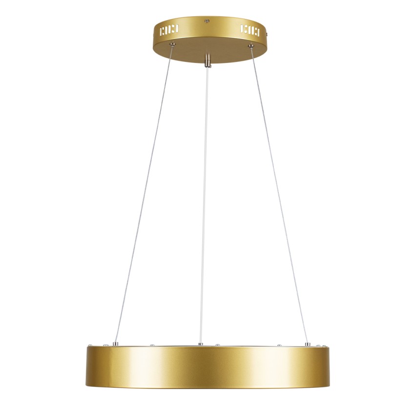 GLOBOSTAR® SALEM  Μοντέρνο Κρεμαστό Φωτιστικό Οροφής LED 75W 8625lm 120° AC 220-240V IP20 Ρυθμιζόμενο Λευκό CCT με Χειριστήριο από 2700K έως 6000K Dimmable - Lumileds SMD Chip - Χρυσό - Μ45 x Π45 x Υ7cm