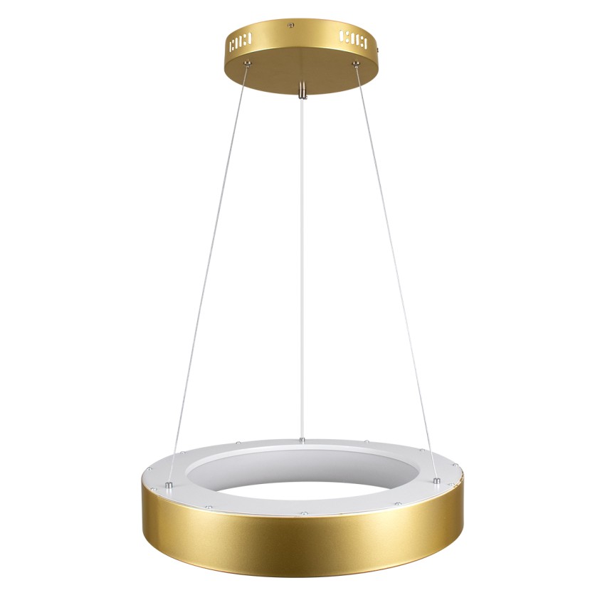 GLOBOSTAR® SALEM  Μοντέρνο Κρεμαστό Φωτιστικό Οροφής LED 75W 8625lm 120° AC 220-240V IP20 Ρυθμιζόμενο Λευκό CCT με Χειριστήριο από 2700K έως 6000K Dimmable - Lumileds SMD Chip - Χρυσό - Μ45 x Π45 x Υ7cm