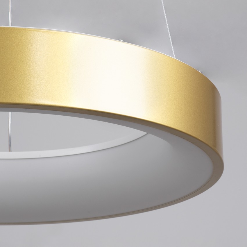 GLOBOSTAR® SALEM  Μοντέρνο Κρεμαστό Φωτιστικό Οροφής LED 75W 8625lm 120° AC 220-240V IP20 Ρυθμιζόμενο Λευκό CCT με Χειριστήριο από 2700K έως 6000K Dimmable - Lumileds SMD Chip - Χρυσό - Μ45 x Π45 x Υ7cm