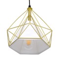 EIFFEL  Vintage Κρεμαστό Φωτιστικό Ράγα Τρίφωτο 3 x E27 IP20 Χρυσό Μέταλλο με Λευκό Ύφασμα - Μ68 x Π25 x Υ130cm