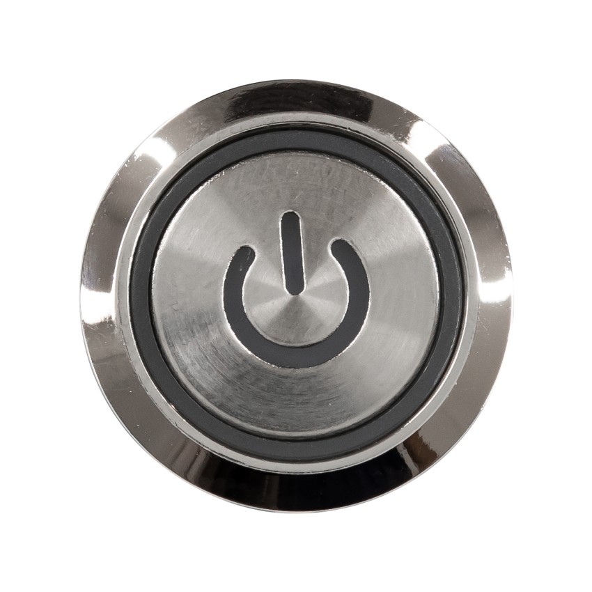 LED Φωτιζόμενος Διακόπτης Χωνευτός - Μπουτόν On/Off Ανοξείδωτος AC 220-240V Αδιάβροχο IP67 Φ18mm με Angel Eye Ψυχρό Λευκό 6000K