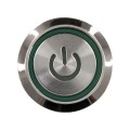 LED Φωτιζόμενος Διακόπτης Χωνευτός - Μπουτόν On/Off Ανοξείδωτος AC 220-240V Αδιάβροχο IP67 Φ18mm με Angel Eye Πράσινο