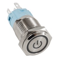 GLOBOSTAR® BUTTON  Φωτιζόμενος Χωνευτός Διακόπτης On/Off LED DC 12V 1 x 3A 690W Max Αδιάβροχο IP65 Ψυχρό Λευκό 6000K - Μ1.8 x Π1.8 x Υ2cm