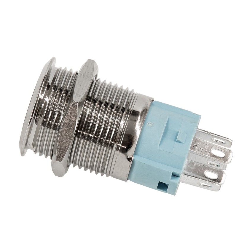 LED Φωτιζόμενος Διακόπτης Χωνευτός - Μπουτόν On/Off Ανοξείδωτος DC 12V με Angel Eye Αδιάβροχο Φ18mm IP67 Κόκκινο