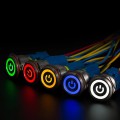 LED Φωτιζόμενος Διακόπτης Χωνευτός - Μπουτόν On/Off Ανοξείδωτος DC 12V με Angel Eye Αδιάβροχο Φ18mm IP67 Κόκκινο