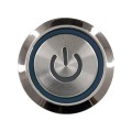 LED Φωτιζόμενος Διακόπτης Χωνευτός - Μπουτόν On/Off Ανοξείδωτος DC 12V με Angel Eye Αδιάβροχο Φ18mm IP67 Μπλε