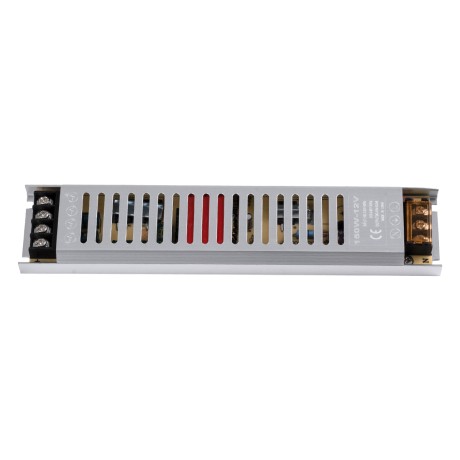Μεταλλικό Τροφοδοτικό PELV Ultra Slim για Προϊόντα LED 150W 12.5A - AC 220-240V σε DC 12V - IP20 L25.2 x W5.4 x H2.1cm