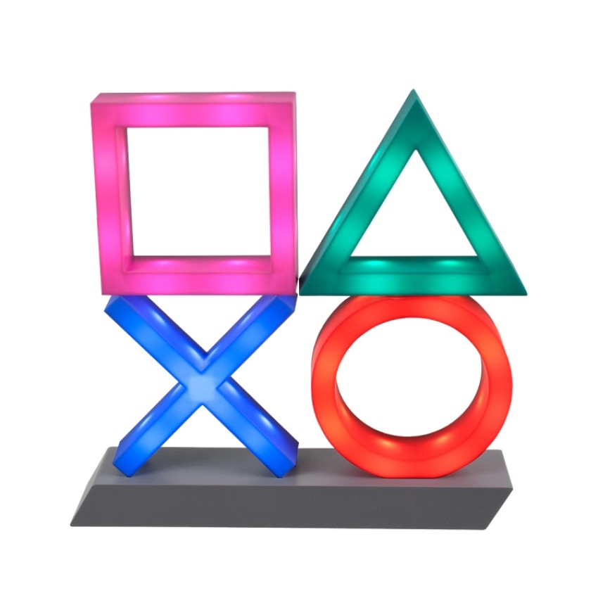 Επιτραπέζιο Διακοσμητικό Φωτιστικό LED 5W DC 5V Playstation Icons Light XL - Sound Activated - Καλώδιο Τροφοδοσίας USB - Πολύχρωμo με 3 Διαφορετικά Προγράμματα