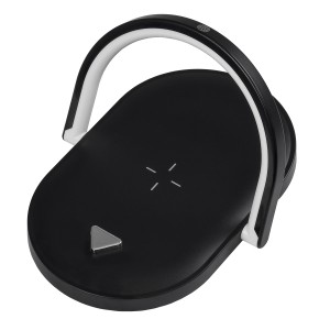 ECLIPSE  Μοντέρνο Επιτραπέζιο Φωτιστικό Πορτατίφ LED 15W 1200lm 180° AC 230V - με Ασύρματη Φόρτιση - Wireless Charger - Διακόπτη Αφής με 3 Εντάσεις Φωτισμού Φυσικό Λευκό 4500K Dimmable - Μ17 x Π13 x Υ10 - Μαύρο