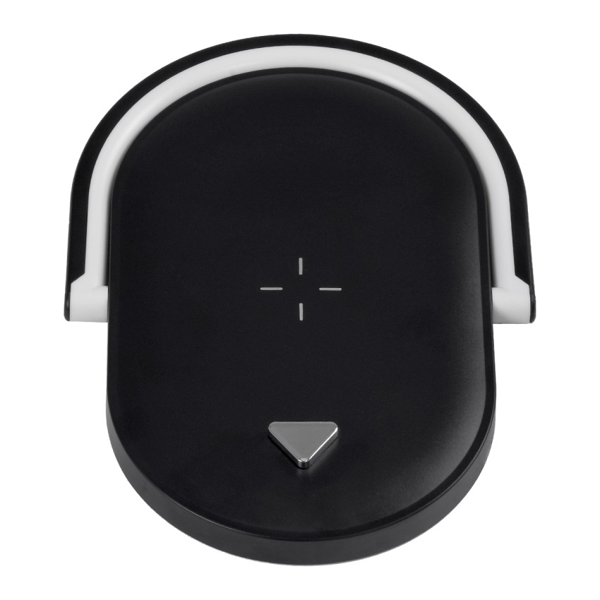 ECLIPSE  Μοντέρνο Επιτραπέζιο Φωτιστικό Πορτατίφ LED 15W 1200lm 180° AC 230V - με Ασύρματη Φόρτιση - Wireless Charger - Διακόπτη Αφής με 3 Εντάσεις Φωτισμού Φυσικό Λευκό 4500K Dimmable - Μ17 x Π13 x Υ10 - Μαύρο