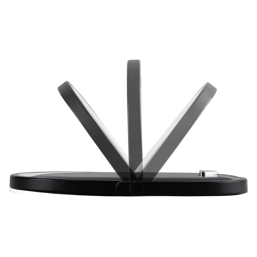 ECLIPSE  Μοντέρνο Επιτραπέζιο Φωτιστικό Πορτατίφ LED 15W 1200lm 180° AC 230V - με Ασύρματη Φόρτιση - Wireless Charger - Διακόπτη Αφής με 3 Εντάσεις Φωτισμού Φυσικό Λευκό 4500K Dimmable - Μ17 x Π13 x Υ10 - Μαύρο