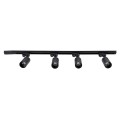 GLOBOSTAR® LEO  Μοντέρνο Φωτιστικό Οροφής με Ντουί 4 x GU10 AC 220-240V IP20 - Μαύρο - Μ100 x Π6 x Υ20cm
