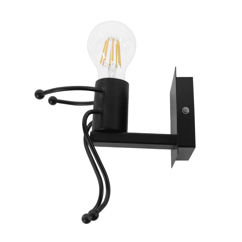 FIGURE  Μοντέρνο Επιτοίχιο Φωτιστικό Απλίκα Μονόφωτο 1 x E27 IP20 Μαύρο Μέταλλο - Μ12 x Π19 x Υ17cm