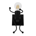 FIGURE  Μοντέρνο Επιτοίχιο Φωτιστικό Απλίκα Μονόφωτο 1 x E27 IP20 Μαύρο Μέταλλο - Μ12 x Π19 x Υ17cm