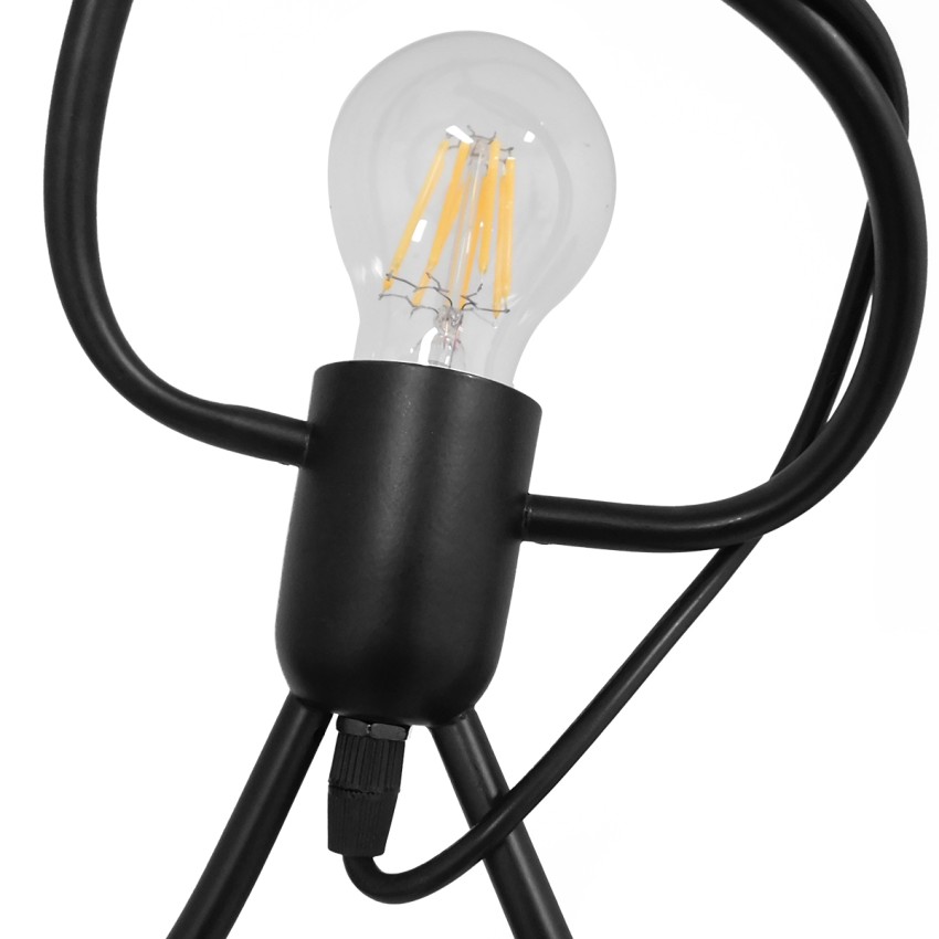 GLOBOSTAR® FIGURE  Παιδικό Κρεμαστό Φωτιστικό Οροφής με Ντουί 3 x E27 AC 220-240V IP20 - Μαύρο - Μ45 x Π45 x Υ40cm