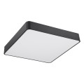 GLOBOSTAR® KAMALA 61208-S Μοντέρνο Φωτιστικό Οροφής LED 75W 8625lm 120° AC 220-240V IP20 Ρυθμιζόμενο Λευκό CCT με Χειριστήριο από 2700K έως 6000K Dimmable - Lumileds SMD Chip - Μαύρο Ματ - Μ60 x Π60 x Υ8cm