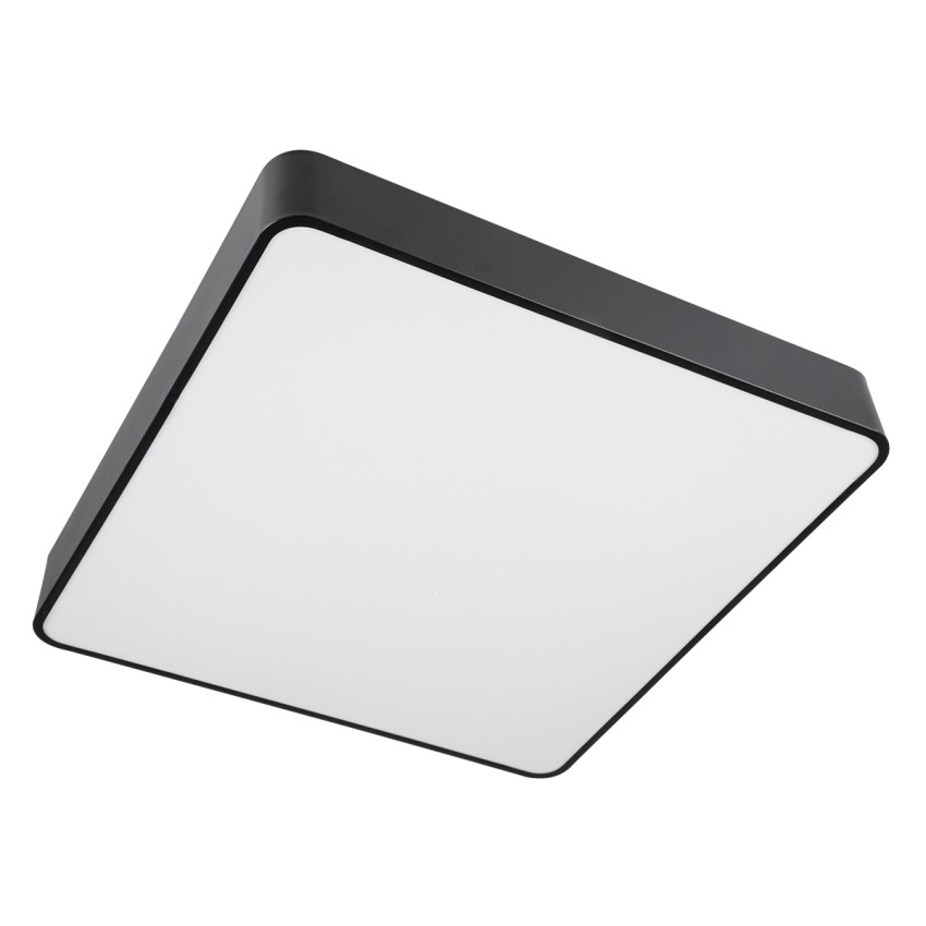 GLOBOSTAR® KAMALA 61208-S Μοντέρνο Φωτιστικό Οροφής LED 75W 8625lm 120° AC 220-240V IP20 Ρυθμιζόμενο Λευκό CCT με Χειριστήριο από 2700K έως 6000K Dimmable - Lumileds SMD Chip - Μαύρο Ματ - Μ60 x Π60 x Υ8cm