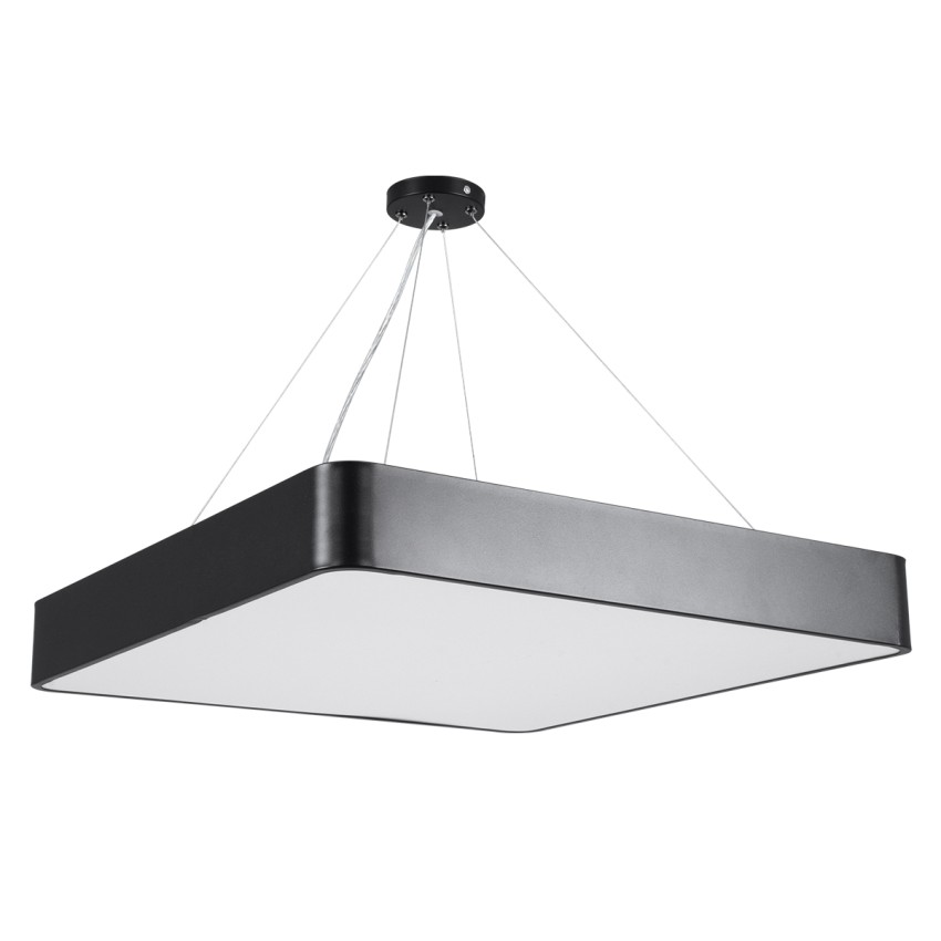 GLOBOSTAR® KAMALA 61208-S Μοντέρνο Φωτιστικό Οροφής LED 75W 8625lm 120° AC 220-240V IP20 Ρυθμιζόμενο Λευκό CCT με Χειριστήριο από 2700K έως 6000K Dimmable - Lumileds SMD Chip - Μαύρο Ματ - Μ60 x Π60 x Υ8cm