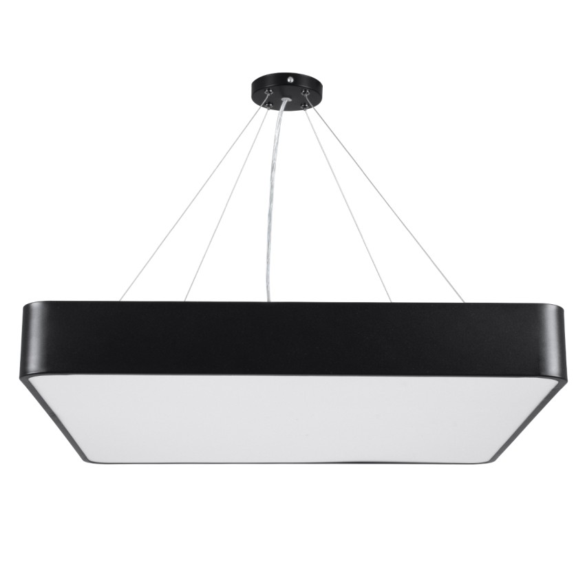 GLOBOSTAR® KAMALA 61208-S Μοντέρνο Φωτιστικό Οροφής LED 75W 8625lm 120° AC 220-240V IP20 Ρυθμιζόμενο Λευκό CCT με Χειριστήριο από 2700K έως 6000K Dimmable - Lumileds SMD Chip - Μαύρο Ματ - Μ60 x Π60 x Υ8cm