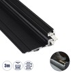 STAIR-PROFILE  Προφίλ Αλουμινίου - Βάση & Ψύκτρα Ταινίας LED με Μαύρο Φιμέ Κάλυμμα - Χρήση σε Σκαλοπάτια - Πατητό Κάλυμμα - Μαύρο - 3 Μέτρα - Μ300 x Π8 x Υ3.2cm