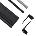 STAIR-PROFILE  Προφίλ Αλουμινίου - Βάση & Ψύκτρα Ταινίας LED με Μαύρο Φιμέ Κάλυμμα - Χρήση σε Σκαλοπάτια - Πατητό Κάλυμμα - Μαύρο - 3 Μέτρα - Μ300 x Π8 x Υ3.2cm