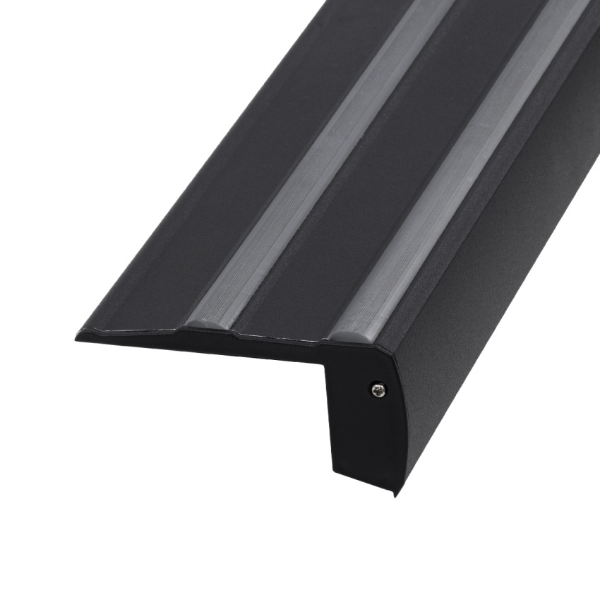 STAIR-PROFILE  Προφίλ Αλουμινίου - Βάση & Ψύκτρα Ταινίας LED με Μαύρο Φιμέ Κάλυμμα - Χρήση σε Σκαλοπάτια - Πατητό Κάλυμμα - Μαύρο - 3 Μέτρα - Μ300 x Π8 x Υ3.2cm