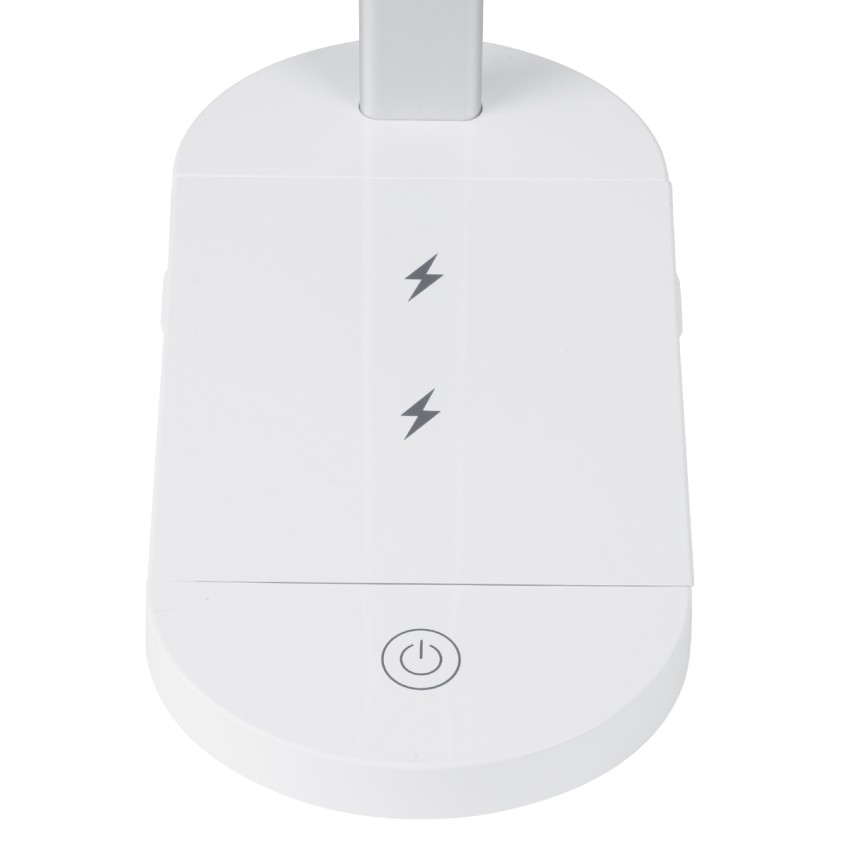 FIARIA  Μοντέρνο Επιτραπέζιο Φωτιστικό Πορτατίφ LED 5W 500lm 180° DC 5V - με Ασύρματη Φόρτιση - Wireless Charger - Διακόπτη Αφής - CCT Θερμό Λευκό 2700K - Φυσικό Λευκό 4500K - Ψυχρό Λευκό 6000K Dimmable - Μ25 x Π10.5 x Υ35.5 - Λευκό