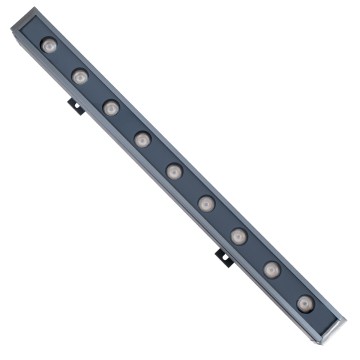 GLOBOSTAR® WASHERMARGO  Μπάρα Φωτισμού Wall Washer LED 9W 945lm 30° DC 24V Αδιάβροχο IP65 Ultra Θερμό Λευκό 2200K Dimmable - Bridgelux SMD Chip - Γκρι Ανθρακί - Μ50 x Π4 x Υ5cm