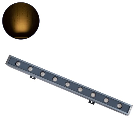GLOBOSTAR® WASHER-NAIA  Μπάρα Φωτισμού Wall Washer LED 9W 990lm 30° DC 24V Αδιάβροχο IP65 Θερμό Λευκό 2700Κ Dimmable - Γκρι Ανθρακί - Μ50 x Π4 x Υ5cm