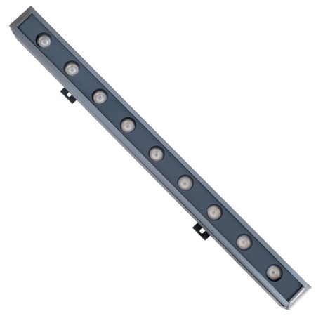 GLOBOSTAR® WASHER-NAIA  Μπάρα Φωτισμού Wall Washer LED 9W 1035lm 30° DC 24V Αδιάβροχο IP65 Φυσικό Λευκό 4500K Dimmable - Γκρι Ανθρακί - Μ50 x Π4 x Υ5cm