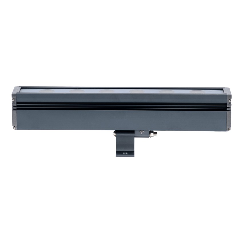 GLOBOSTAR® WASHERMARGO  Μπάρα Φωτισμού Wall Washer LED 6W 660lm 30° DC 24V Αδιάβροχο IP65 Θερμό Λευκό 2700Κ Dimmable - Bridgelux SMD Chip - Γκρι Ανθρακί - Μ30 x Π4 x Υ5cm