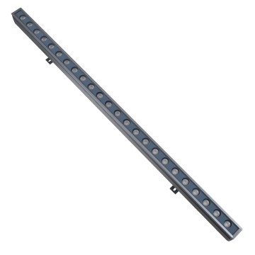 GLOBOSTAR® WASHER-FAIA  Μπάρα Φωτισμού Wall Washer με Αντιθαμβωτική Γρίλια LED 36W 3780lm 30° DC 24V Αδιάβροχο IP65 Πολύχρωμο RGBW Dimmable DMX512 - Γκρι Ανθρακί - Μ100 x Π4 x Υ5cm