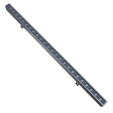 GLOBOSTAR® WASHER-FAIA  Μπάρα Φωτισμού Wall Washer με Αντιθαμβωτική Γρίλια LED 36W 3780lm 30° DC 24V Αδιάβροχο IP65 Πολύχρωμο RGBW Dimmable DMX512 - Γκρι Ανθρακί - Μ100 x Π4 x Υ5cm