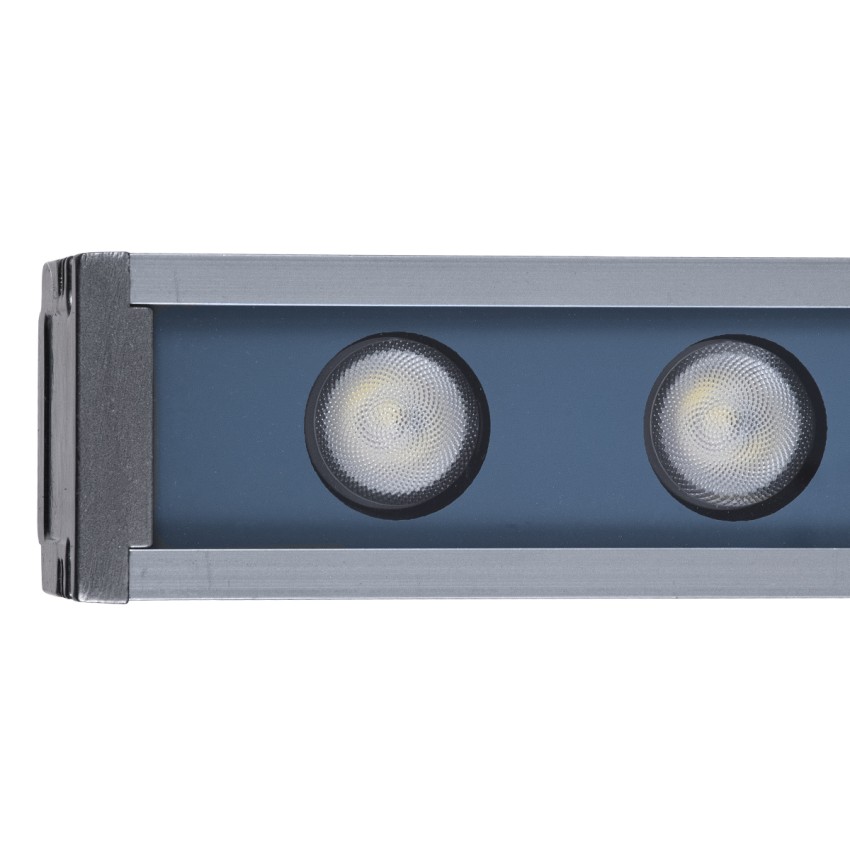 GLOBOSTAR® WASHER-FAIA  Μπάρα Φωτισμού Wall Washer με Αντιθαμβωτική Γρίλια LED 36W 3780lm 30° DC 24V Αδιάβροχο IP65 Πολύχρωμο RGBW Dimmable DMX512 - Γκρι Ανθρακί - Μ100 x Π4 x Υ5cm